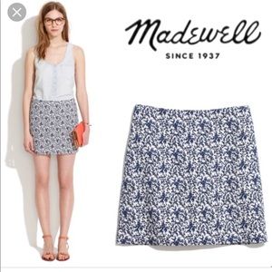 Madewell blue and black floral skirt